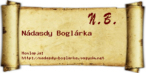 Nádasdy Boglárka névjegykártya