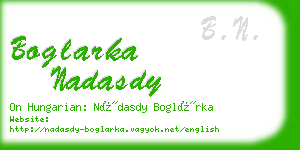 boglarka nadasdy business card